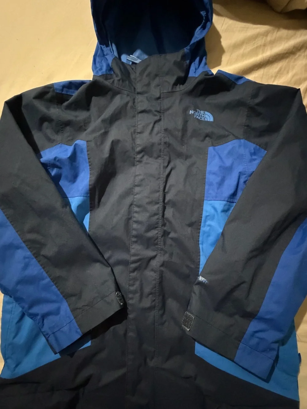 The North Face Axel Triclimate Kids Navy & Royal Blue Hooded Rain Jacket Medium